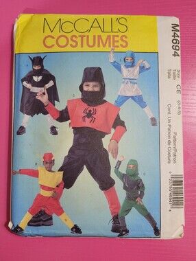 McCall's Costumes Kids Ninja Sewing Pattern M4694 Size 3-4-5 (0976)